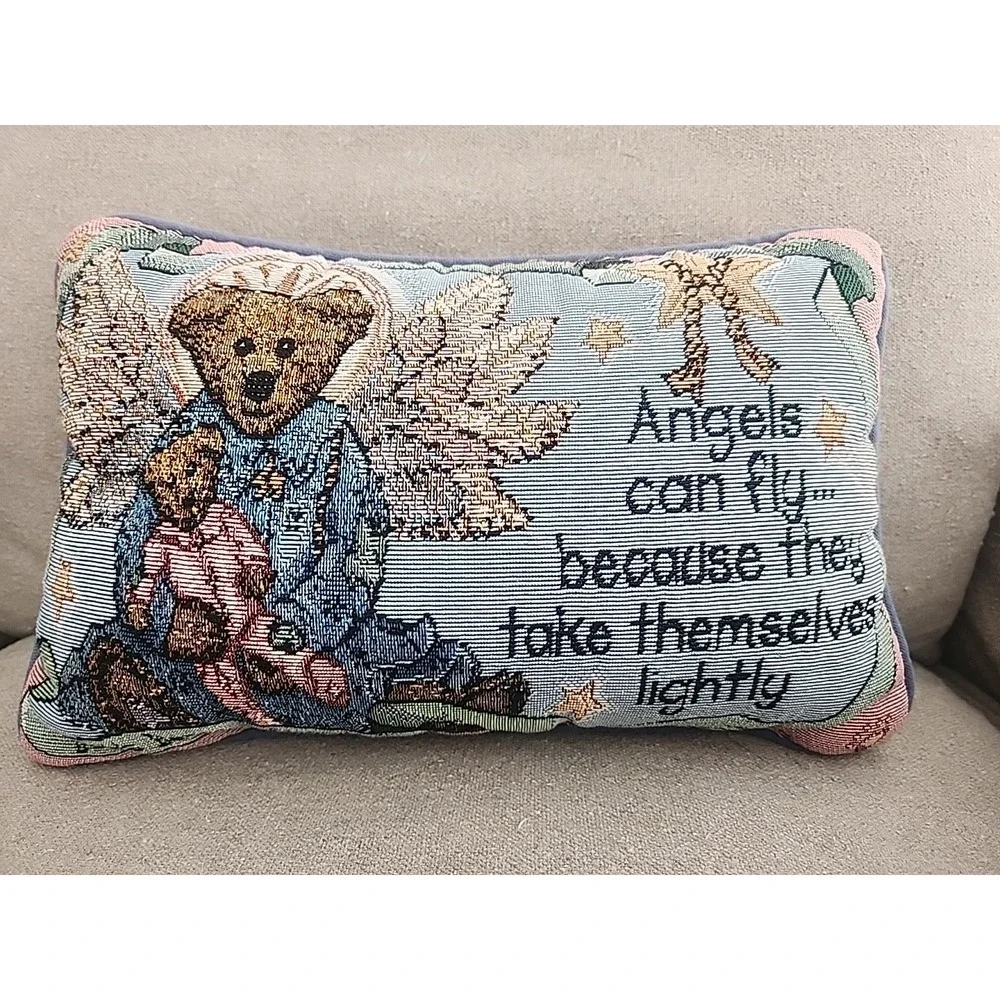 Boyds Bears & Friends Tapestry Pillow Angels Can Fly 12